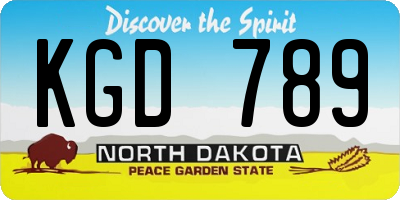 ND license plate KGD789