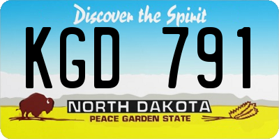 ND license plate KGD791