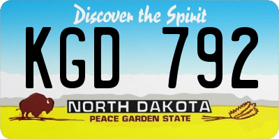 ND license plate KGD792