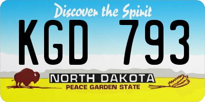 ND license plate KGD793