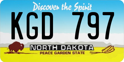 ND license plate KGD797
