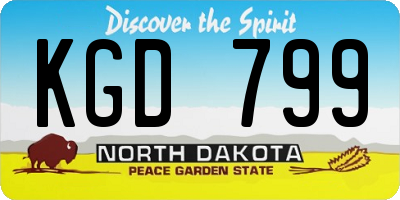 ND license plate KGD799