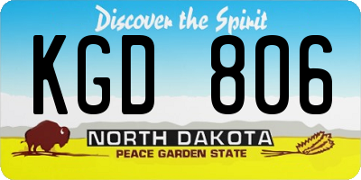 ND license plate KGD806
