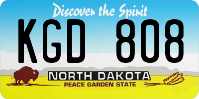ND license plate KGD808