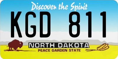 ND license plate KGD811