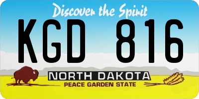 ND license plate KGD816