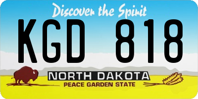 ND license plate KGD818