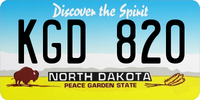 ND license plate KGD820