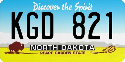 ND license plate KGD821