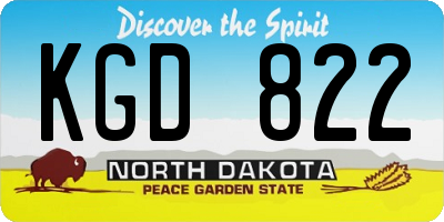 ND license plate KGD822