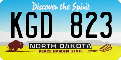 ND license plate KGD823