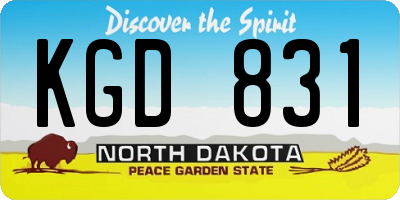 ND license plate KGD831