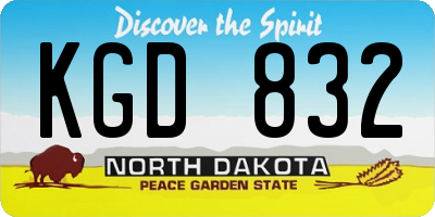 ND license plate KGD832