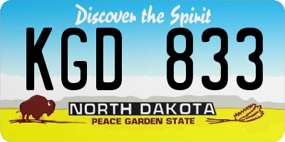 ND license plate KGD833