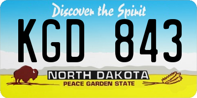 ND license plate KGD843