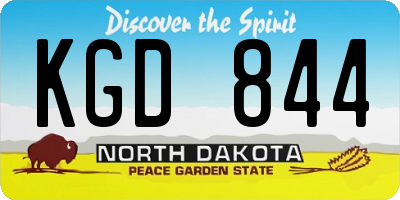 ND license plate KGD844