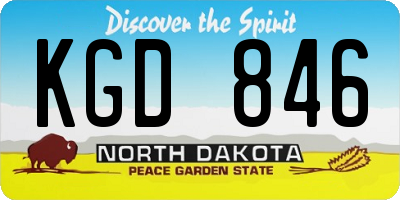 ND license plate KGD846