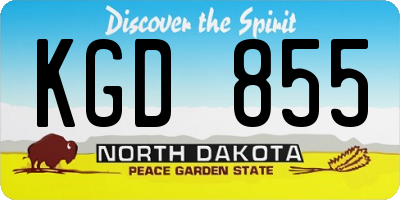 ND license plate KGD855