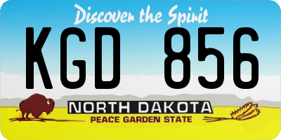 ND license plate KGD856