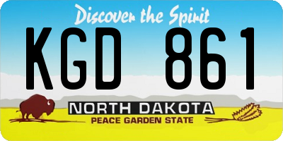 ND license plate KGD861