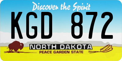 ND license plate KGD872