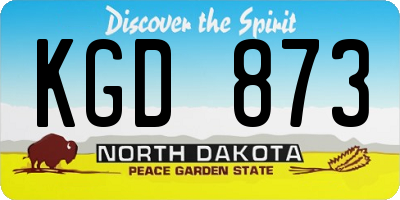 ND license plate KGD873