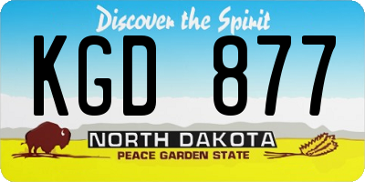 ND license plate KGD877