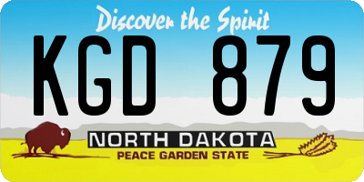 ND license plate KGD879