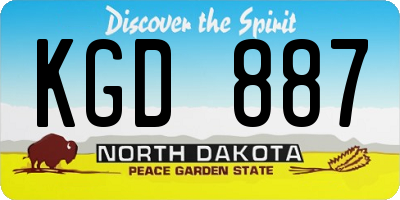 ND license plate KGD887