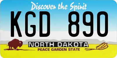 ND license plate KGD890
