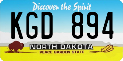 ND license plate KGD894
