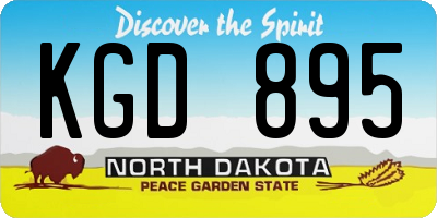ND license plate KGD895