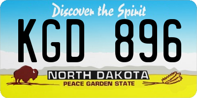 ND license plate KGD896