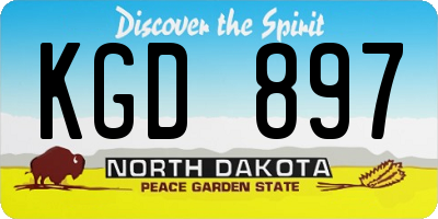 ND license plate KGD897
