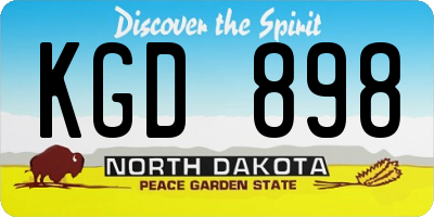 ND license plate KGD898