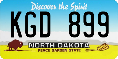 ND license plate KGD899