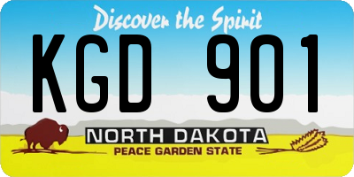 ND license plate KGD901