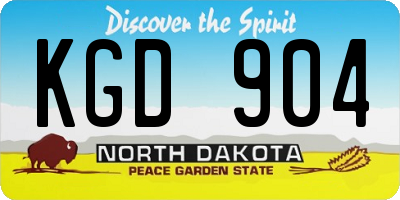 ND license plate KGD904