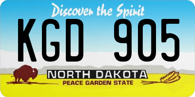 ND license plate KGD905