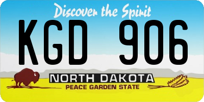 ND license plate KGD906