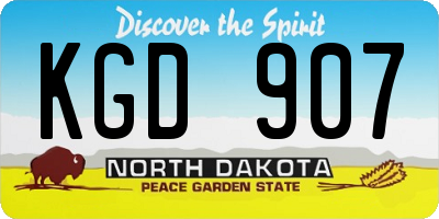 ND license plate KGD907