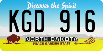 ND license plate KGD916