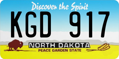 ND license plate KGD917