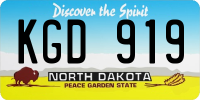 ND license plate KGD919