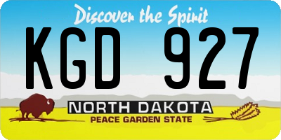 ND license plate KGD927
