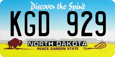 ND license plate KGD929