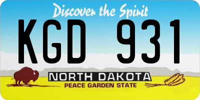 ND license plate KGD931