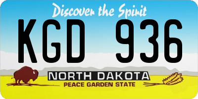 ND license plate KGD936