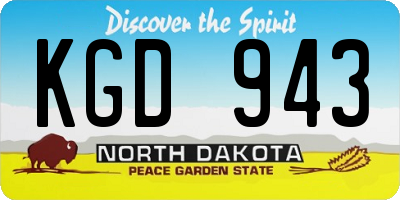 ND license plate KGD943