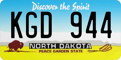ND license plate KGD944